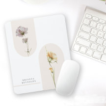Simple Modern Boho Wildblommor on White