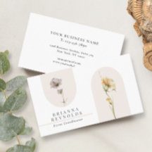 Simple Modern Boho Wildblommor on White