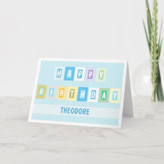Simple Modern Bright and Cheery Birthday Card Kort