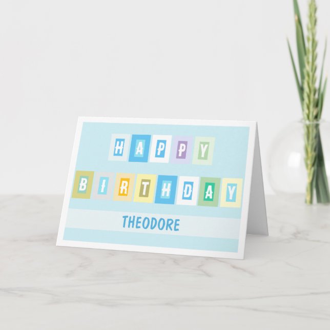 Simple Modern Bright and Cheery Birthday Card Kort (Framsida)