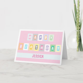 Simple Modern Bright and Cheery Birthday Card Kort