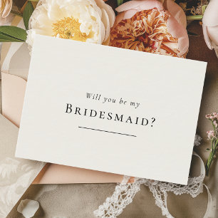 Simple Modern Bröllop Bridesmaid Frieri kort