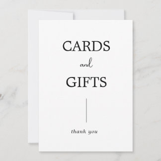 Simple Modern Bröllop Card och Gift Sign Inbjudningar
