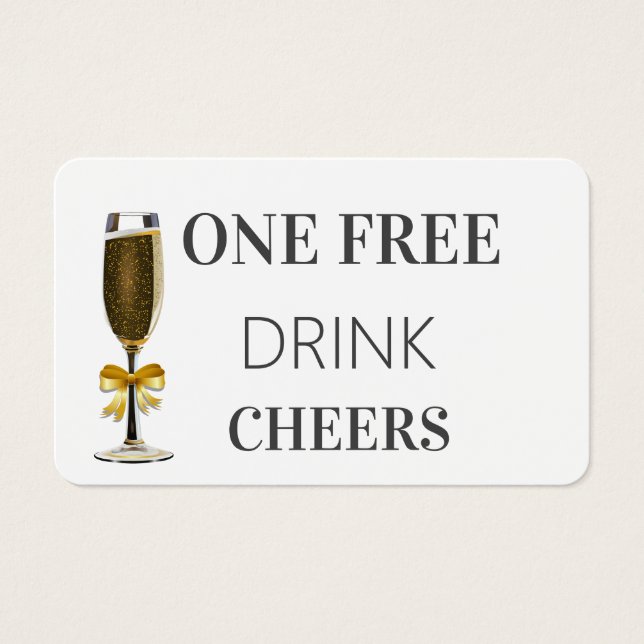 Simple Modern Bröllop Free Drink Biljett Voucher (Framsida)