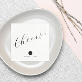 Simple Modern Bröllop Napkins - Cheers! Pappersservett