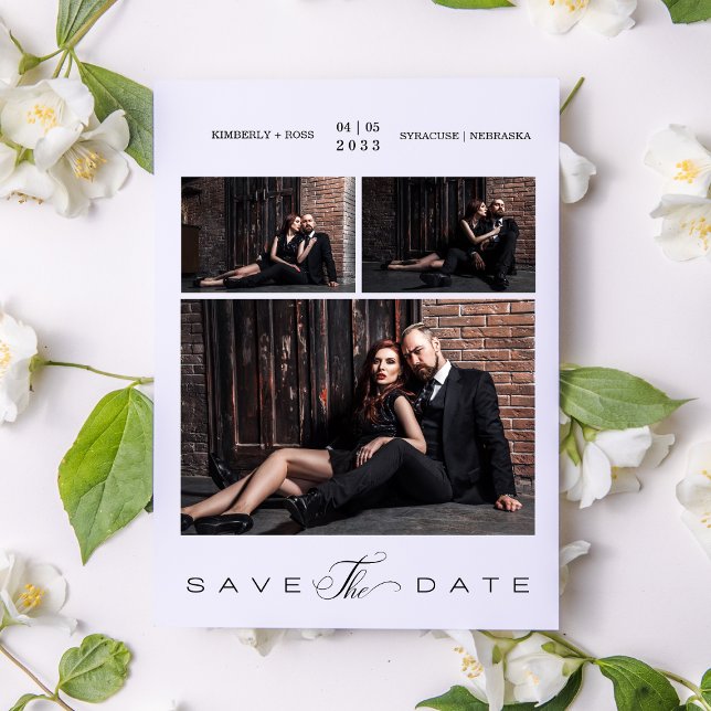 Simple Modern Bröllop par 3 Photos Collage (Skapare uppladdad)