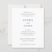 Simple Modern Budget Wedding Invitation