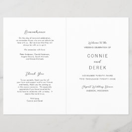 Simple Modern Budget Wedding Program