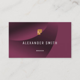 Simple Modern Burgundy Guld Professionell Photo Visitkort