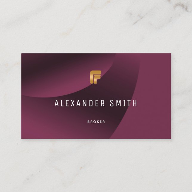 Simple Modern Burgundy Guld Professionell Photo Visitkort (Framsida)