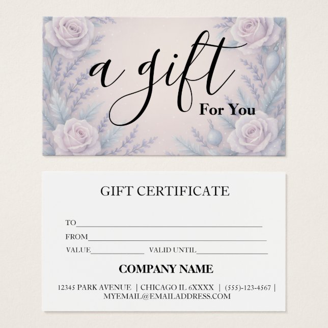 Simple & Modern Business Gift Certificate Visitkort (Framsida & baksida)