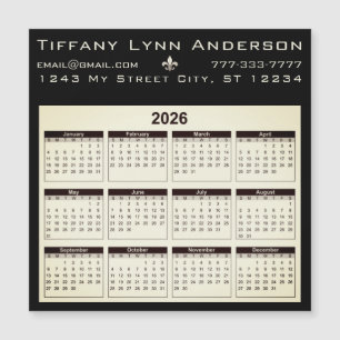 Simple Modern Calendar Black och Ivory Beige