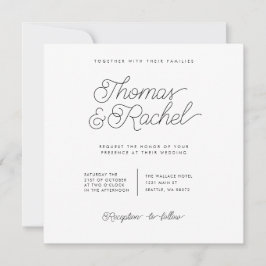 Simple Modern Calligraphy bröllopsinbjudan Inbjudningar