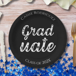 Simple Modern Calligraphy Graduation Black