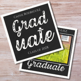 Simple Modern Calligraphy Graduation Black Pappersservett