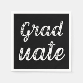 Simple Modern Calligraphy Graduation Black Pappersservett