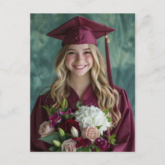 Simple Modern Calligraphy Graduation Invitation  Helg Vykort