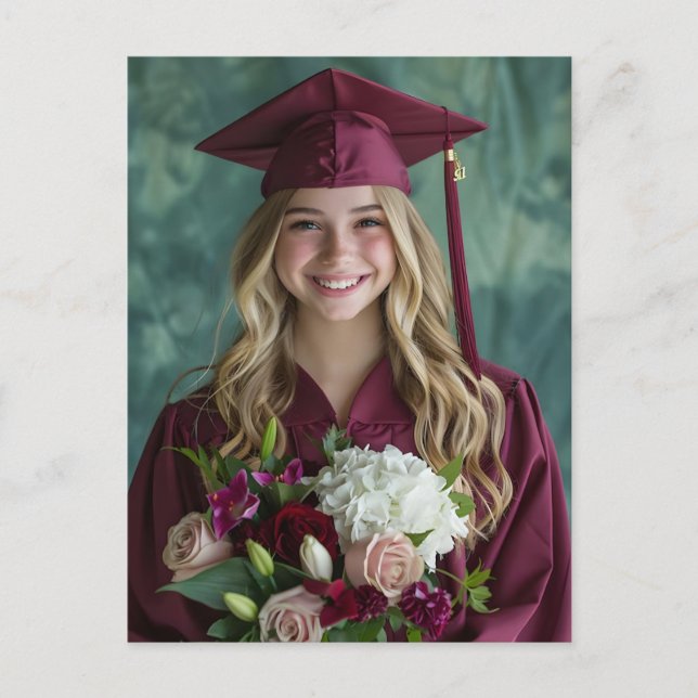 Simple Modern Calligraphy Graduation Invitation  Helg Vykort (Framsida)