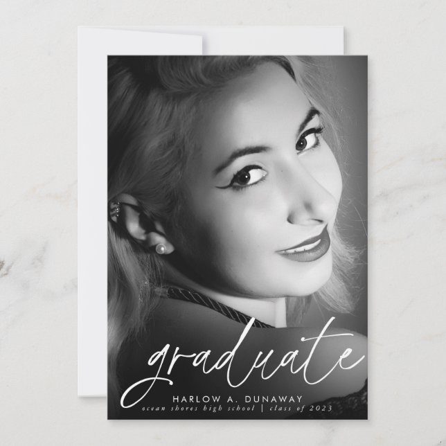 Simple Modern Calligraphy Photo Studenten Meddelande (Framsida)