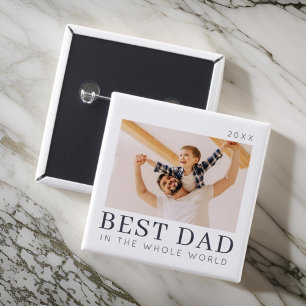 Simple Modern Chic Anpassningsbar  Best Pappa Phot Knapp