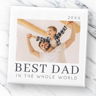 Simple Modern Chic Anpassningsbar  Best Pappa Phot Magnet