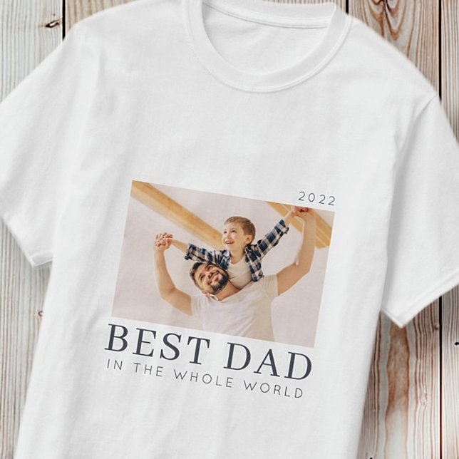 Simple Modern Chic Anpassningsbar  Best Pappa Phot T Shirt (Skapare uppladdad)