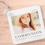 Simple Modern Chic Anpassningsbar First Communion<br><div class="desc">Design består av modern chic-typografi med sans serif- och serif-teckensnitt. Lägg till ett foto med anpassningsbarna av din son/dotter och år.</div>