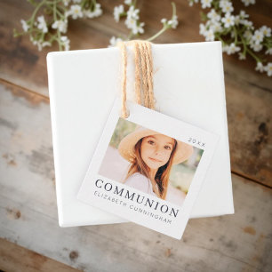 Simple Modern Chic Anpassningsbar First Communion  Gåvor Etiketter