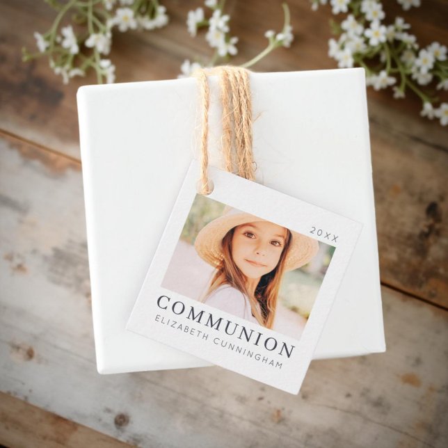 Simple Modern Chic Anpassningsbar First Communion  Gåvor Etiketter (Skapare uppladdad)