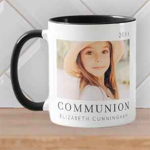 Simple Modern Chic Anpassningsbar First Communion  Kaffemugg