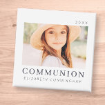 Simple Modern Chic Anpassningsbar First Communion  Magnet<br><div class="desc">Design består av modern chic-typografi med sans serif- och serif-teckensnitt. Lägg till ett foto med anpassningsbarna av din son/dotter och år.</div>