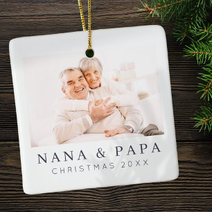 Simple Modern Chic Anpassningsbar Grandma Photo He Julgransprydnad Keramik