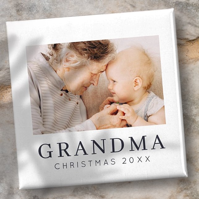 Simple Modern Chic Anpassningsbar Grandma Photo He Magnet (Skapare uppladdad)
