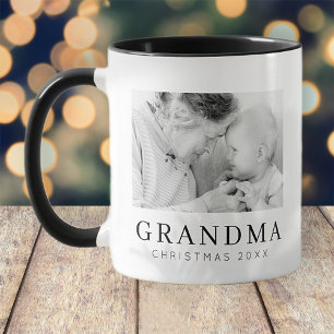 Simple Modern Chic Anpassningsbar Grandma Photo He Mugg