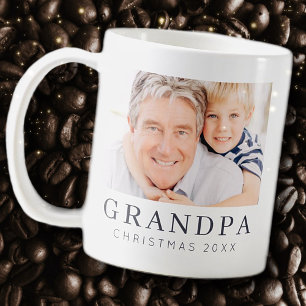 Simple Modern Chic Anpassningsbar Grandpa Photo He Kaffemugg
