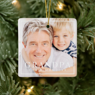 Simple Modern Chic Ram Grandpa Photo Helgdag Julgransprydnad Keramik