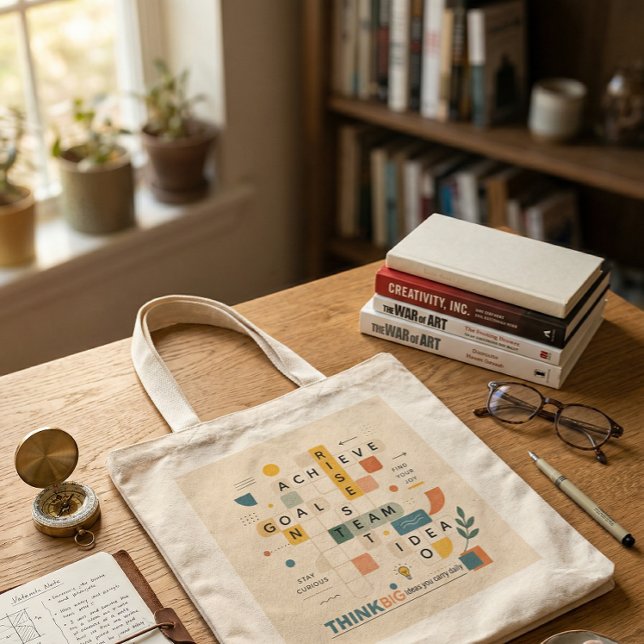 Simple modern contemporary trendy cool tote bag jumbo tygkasse (Skapare uppladdad)