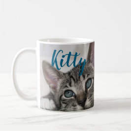 Simple Modern Custom Cat Name and Photo Kaffemugg