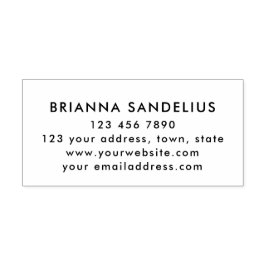 Simple Modern Custom Text Name Address Business Självfärgande Stämpel