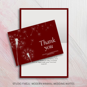 Simple Modern Dandelion Crimson Red Tack Kort