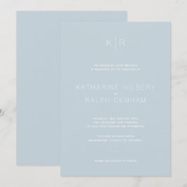 Simple Modern Dusty Blue Wedding bjudande Inbjudningar