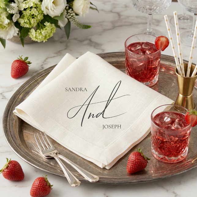 Simple modern elegant black and white basic  pappersservett (Skapare uppladdad)