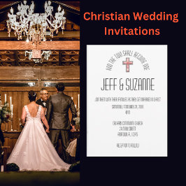 Simple Modern Elegant Christian Wedding bjudande Inbjudningar