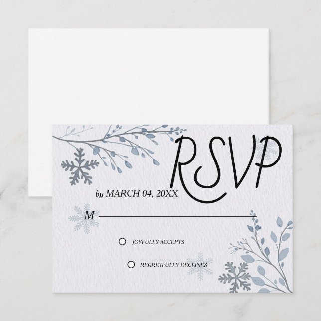 Simple Modern Elegant Classic Wedding RSVP OSA Kort (Fram/baksida)