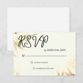 Simple Modern Elegant Classic Wedding RSVP OSA Kort