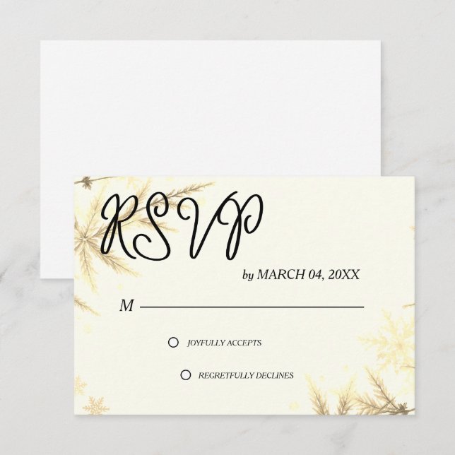 Simple Modern Elegant Classic Wedding RSVP OSA Kort (Fram/baksida)