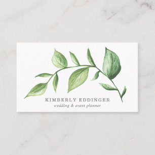 Simple Modern Elegant Greenery Rustic Visitkort