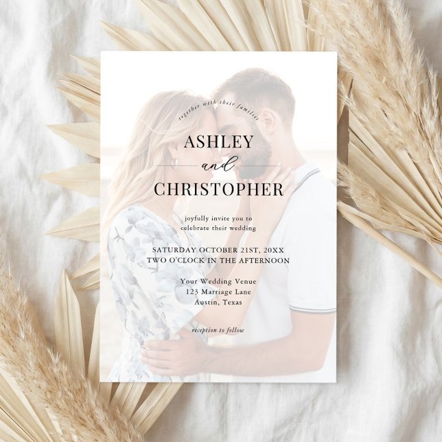 Simple Modern Elegant Wedding Inbjudningar (Skapare uppladdad)