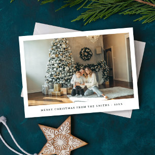 Simple Modern Family Jul Photo Helgdag Card Julkort