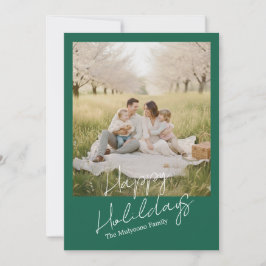 Simple Modern Family Photo Christmas & New Year Ca Julkort